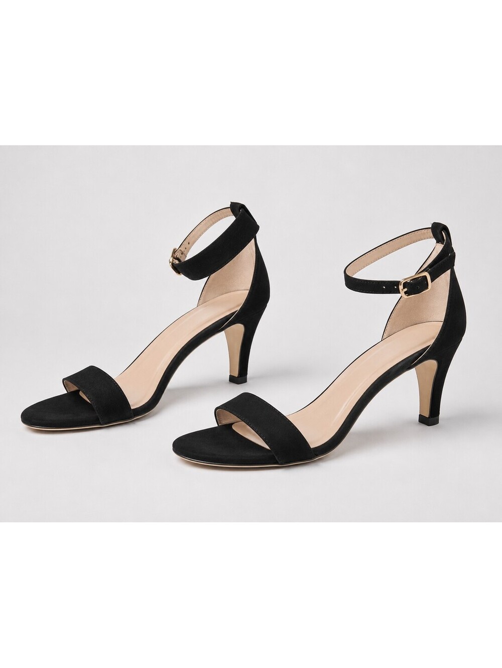 Black Ankle Strap High Heel Sandals Size 40
